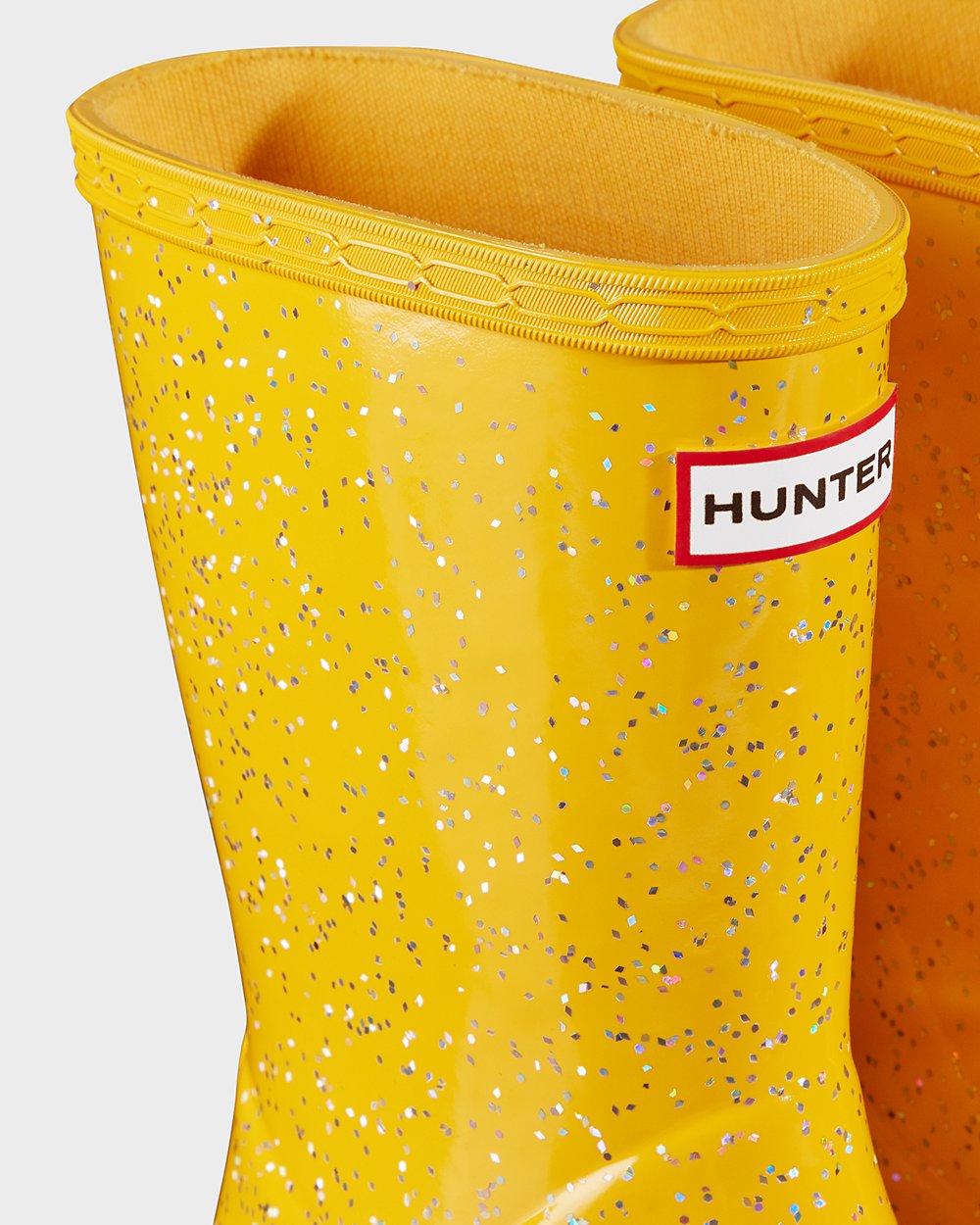 Gumowce Dziecięce - Hunter Original First Giant Glitter - Żółte - PFKE-94271